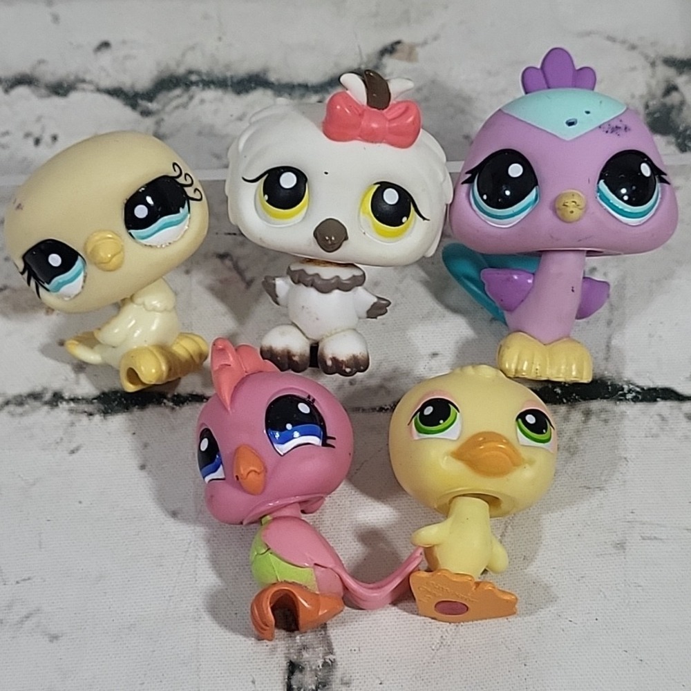 Littlest Pet Shop Figures Lot Birds Pigeon 1212 Owl 360‎ Peacock 1960 Cockatoo